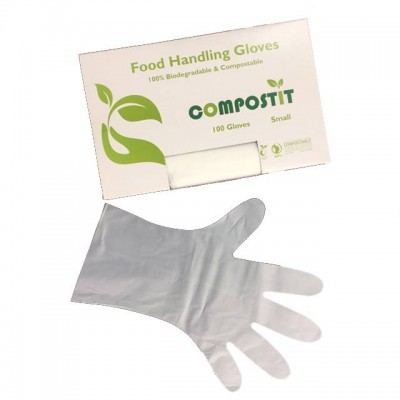 Food Grade Compostable 100% Biodegradable Disposable Plastic Safe Preparation Hand Gloves For Food Service